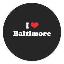 I LOVE BALTIMORE ROUND STICKERS