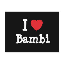 I love Bambi heart T-Shirt postcards by funnycustomtshirts I love Bambi heart T-Shirt postcards