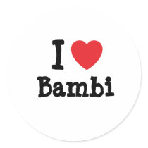 I love Bambi heart T-Shirt stickers by funnycustomtshirts I love Bambi heart T-Shirt stickers