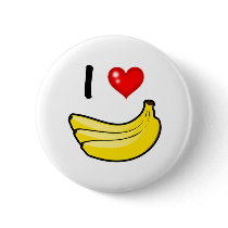 I Love Bananas Pinback Button