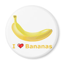 I Love Bananas magnets by foodtshirts I Love Bananas magnets
