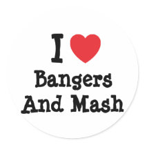 I love Bangers And Mash heart T-Shirt stickers by funnycustomtshirts I love Bangers And Mash heart T-Shirt stickers