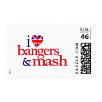 I Love Bangers And Mash Postage Stamps