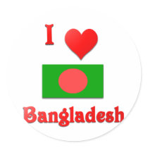 I Love Bangladesh Round Stickers