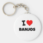 I Love Banjos Key Chain