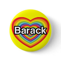 I love Barack Obama: rainbow heart Pin