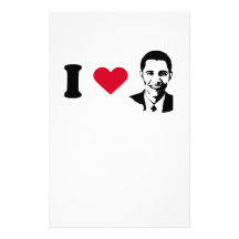 I Love Barack Obama T-shirt Stationery Design