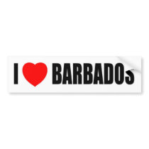 I Love Barbados Bumper Sticker
