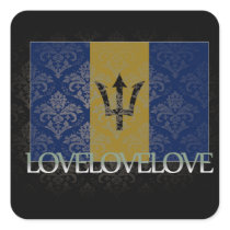 I love Barbados Cool Square Stickers