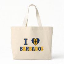 I Love Barbados Heart Flag Design Bag