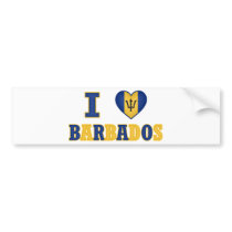 I Love Barbados Heart Flag Design Bumper Stickers