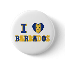 I Love Barbados Heart Flag Design Pinback Buttons