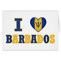 I Love Barbados Heart Flag Design Greeting Card