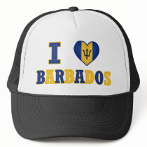 I Love Barbados Heart Flag Design Trucker Hat