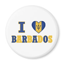 I Love Barbados Heart Flag Design Magnet