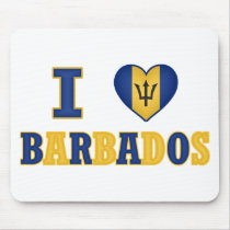 I Love Barbados Heart Flag Design Mousepad