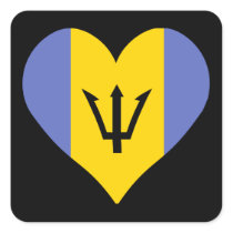 I Love Barbados Heart Stickers