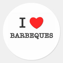 I Love Barbeques Round Sticker