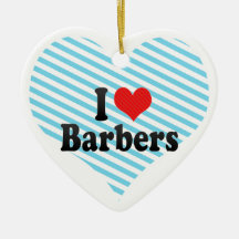 I Love Barbers Christmas Ornament