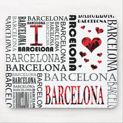 I Love Barcelona Mousepad