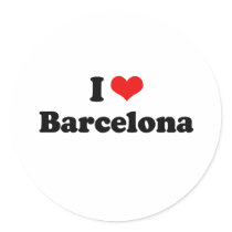 I LOVE BARCELONA ROUND STICKERS