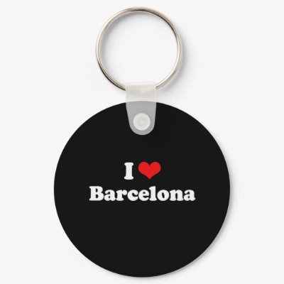I Love Barcelona Tshirt White Tshirt Keychain