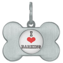 I Love Barking Dog Tag Pet Name Tag