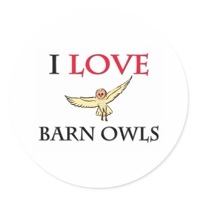 I Love Barn Owls Round Stickers by tshirtshirts