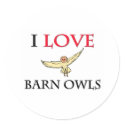 I Love Barn Owls stickers by tshirtshirts I Love Barn Owls stickers