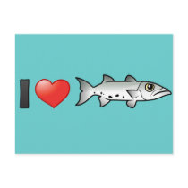 I Love Barracuda Post Cards