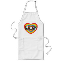 I love Barry, rainbow heart Aprons