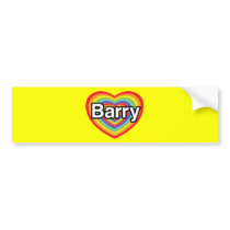 I love Barry, rainbow heart Bumper Stickers