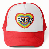 I love Barry, rainbow heart Trucker Hat