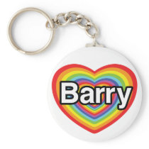 I love Barry, rainbow heart Keychains