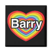 I love Barry, rainbow heart Refrigerator Magnets