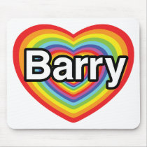 I love Barry, rainbow heart Mousepads