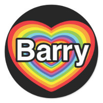 I love Barry, rainbow heart Stickers