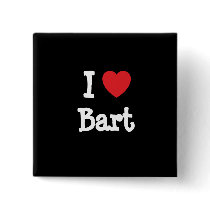I love Bart heart custom personalized Buttons