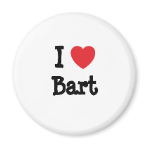 I love Bart heart custom personalized magnets