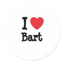 I love Bart heart custom personalized Round Sticker