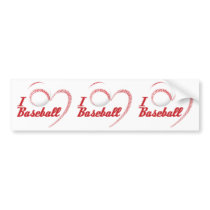 I Love Baseball Bumper Sticker