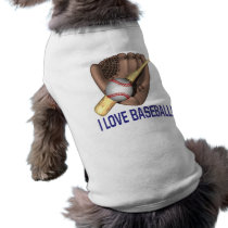 I Love Baseball Pet Tee Shirt