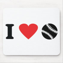 I love baseball icon mousepads