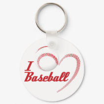 I Love Baseball Keychain