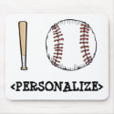 I Love (Baseball), <PERSONALIZE> mousepads by customize_it I Love (Baseball), <PERSONALIZE> mousepads