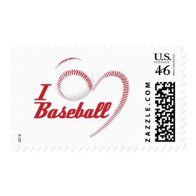 I Love Baseball Postage at Zazzle -- Click here for a larger image