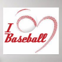 I Love Baseball Poster