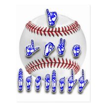 I Love Baseball - Sign language Postcards