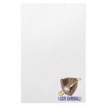 I Love Baseball Stationery Paper