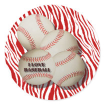 I LOVE BASEBALL -STICKER